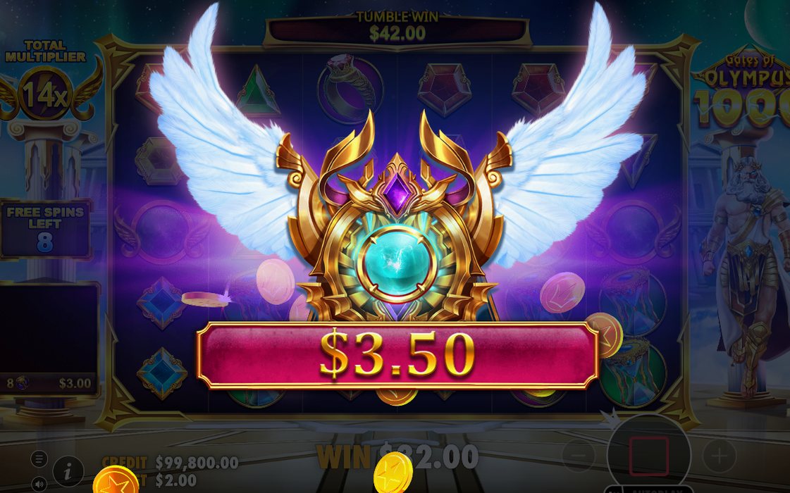 Free Spins round showing the accumulating TOTAL MULTIPLIER
