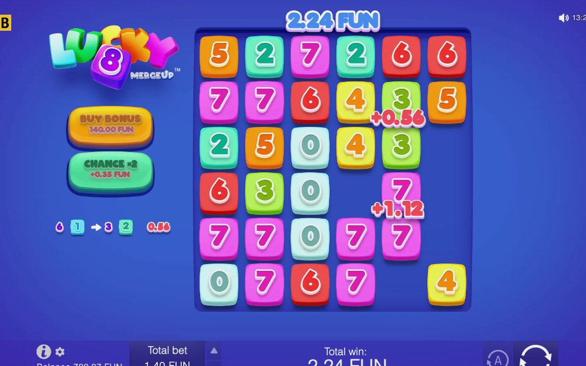 Base game grid with a cluster of matching tiles